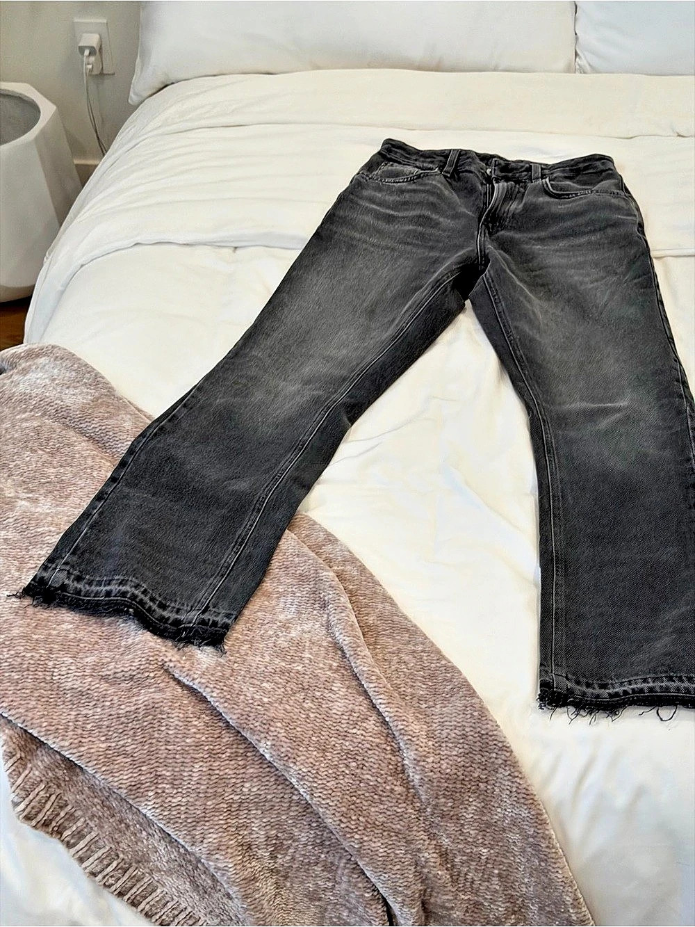 Zara Mens Flare Jeans Gray Waist 30